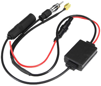 2-way band splitter for DAB Radio and AM/FM receive, for vehicle or vessel installations.